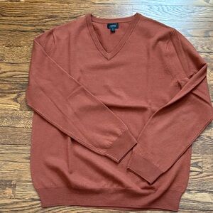 J. Crew Men's V-Neck Sweater in Rust